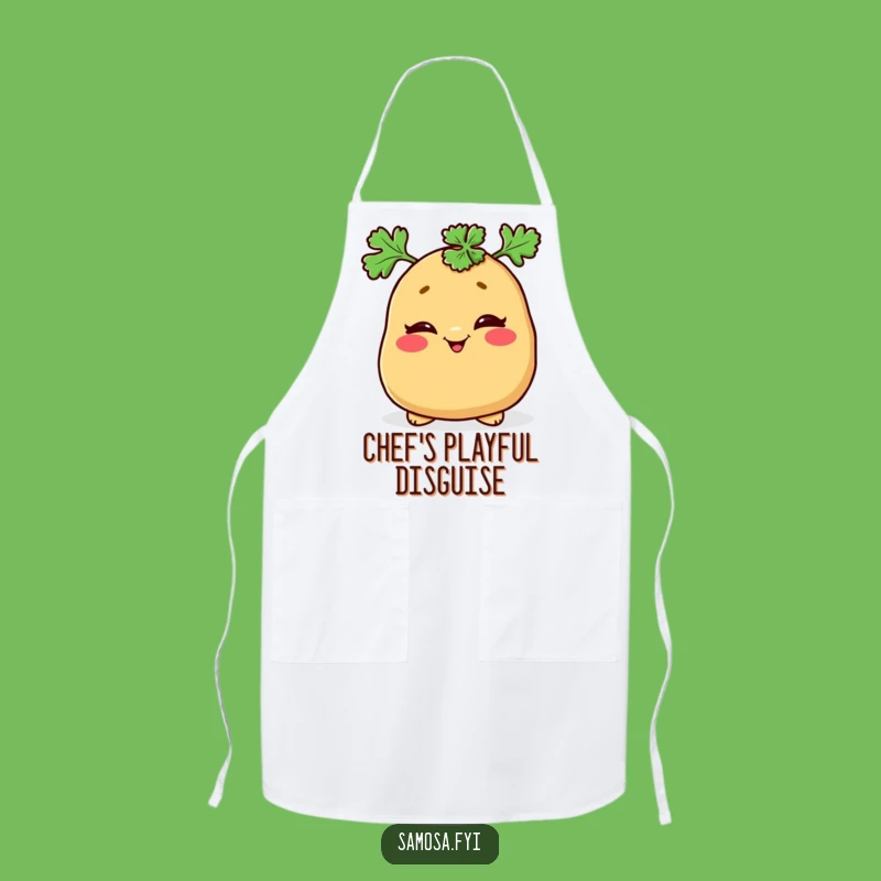 Funny Samosa Parsley Hat Apron - Kitchen Mischief Apparel, Great Funny Gift