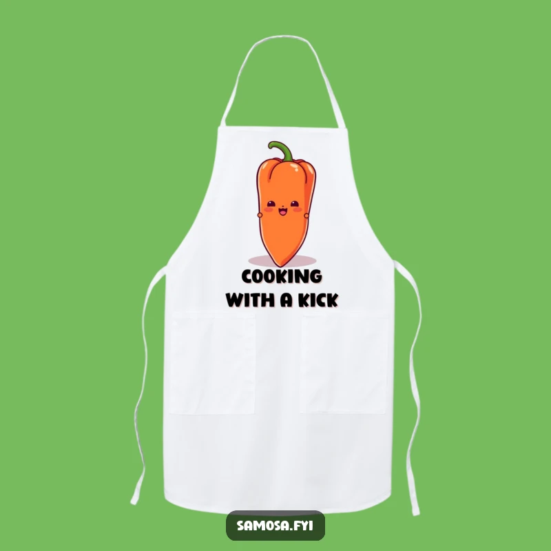 Funny Chili Samosa Apron: Cook with a Hidden Smile! A Spicy Funny Gift for Chefs.