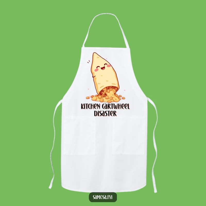 Funny Giggling Samosa Cartwheel Apron - Hilarious Kitchen Fun