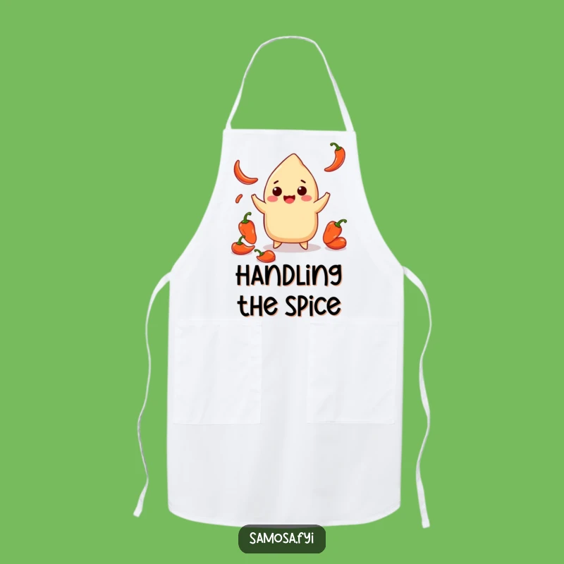 Funny Smiling Samosa Chili Apron: Cook with Playful Heat, Perfect Kitchen Gift