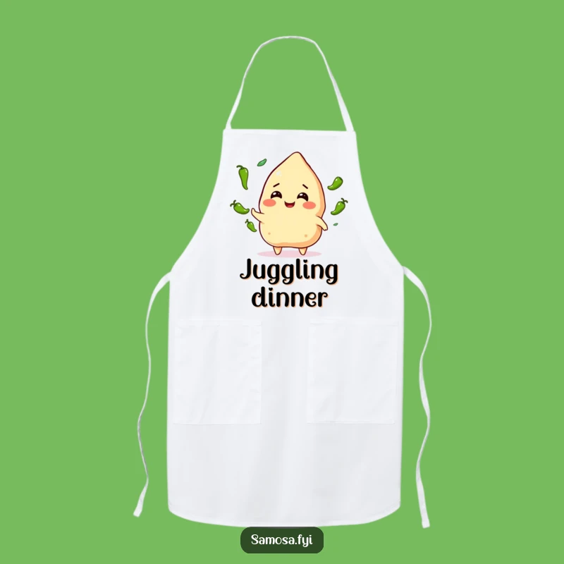 Funny Samosa Juggling Apron: Cook with Spice and a Hilarious Gift!