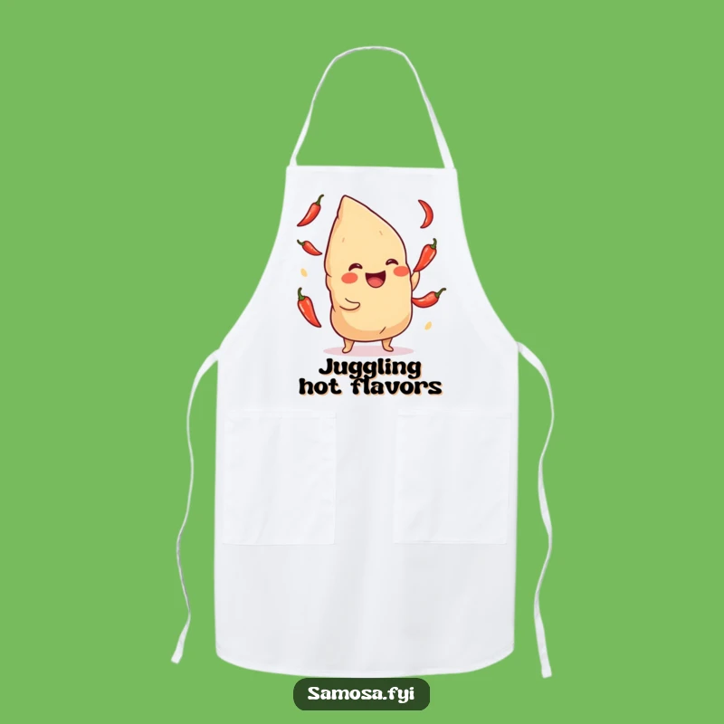 Funny Giggling Samosa Chili Apron: Hilarious Kitchen Wear for Spicy Cooks