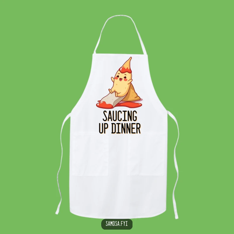 Funny Samosa Ketchup Slide Apron - Cook with Saucy Humor!