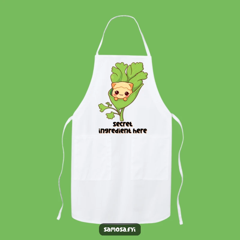 Funny Shy Samosa Coriander Leaf Apron - Cook with Cute Humor!