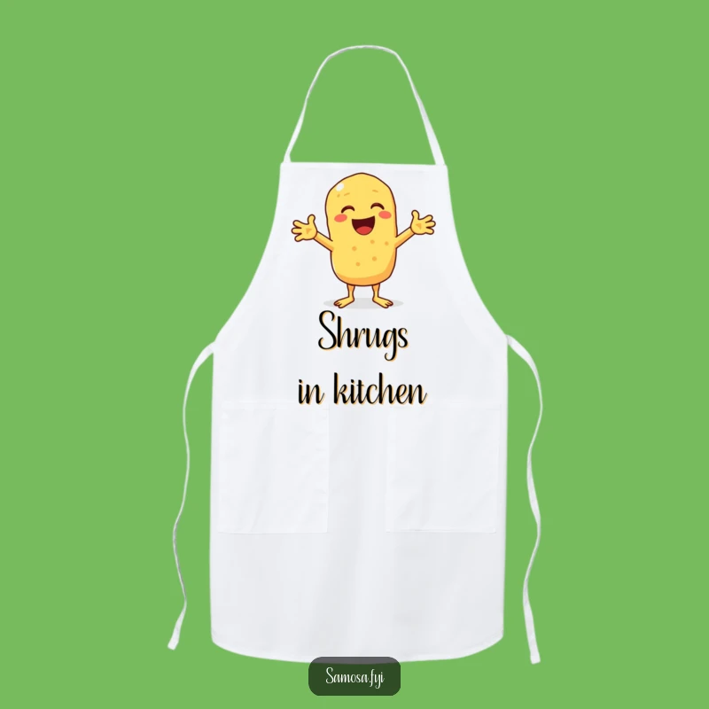 Funny Chickpea Fritter Shrug Apron: Cook with a Smile and a Shrug
