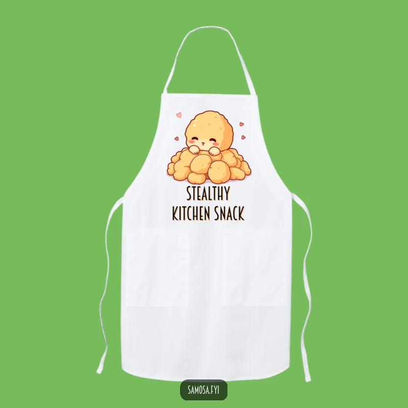 Funny Pakora Peeking Apron: Cook with Shy Charm in this Snack Design
