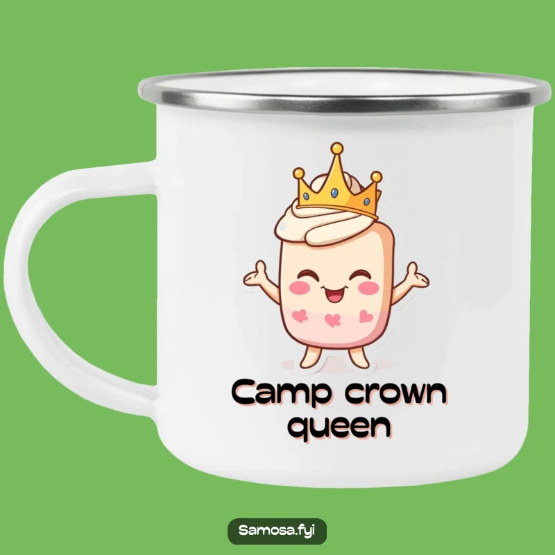Funny Pastry King Camping Mug - Crowned Treat Outdoor Drinkware Funny Gift