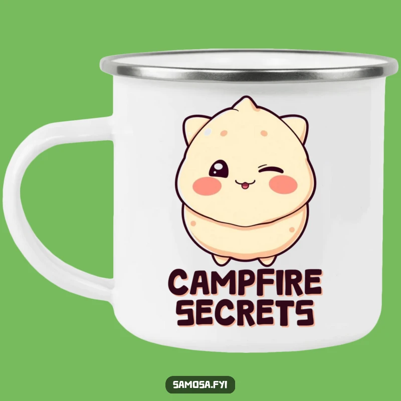 Funny Samosa Camping Mug: Durable Comical Wink Design, Great Humorous Gift