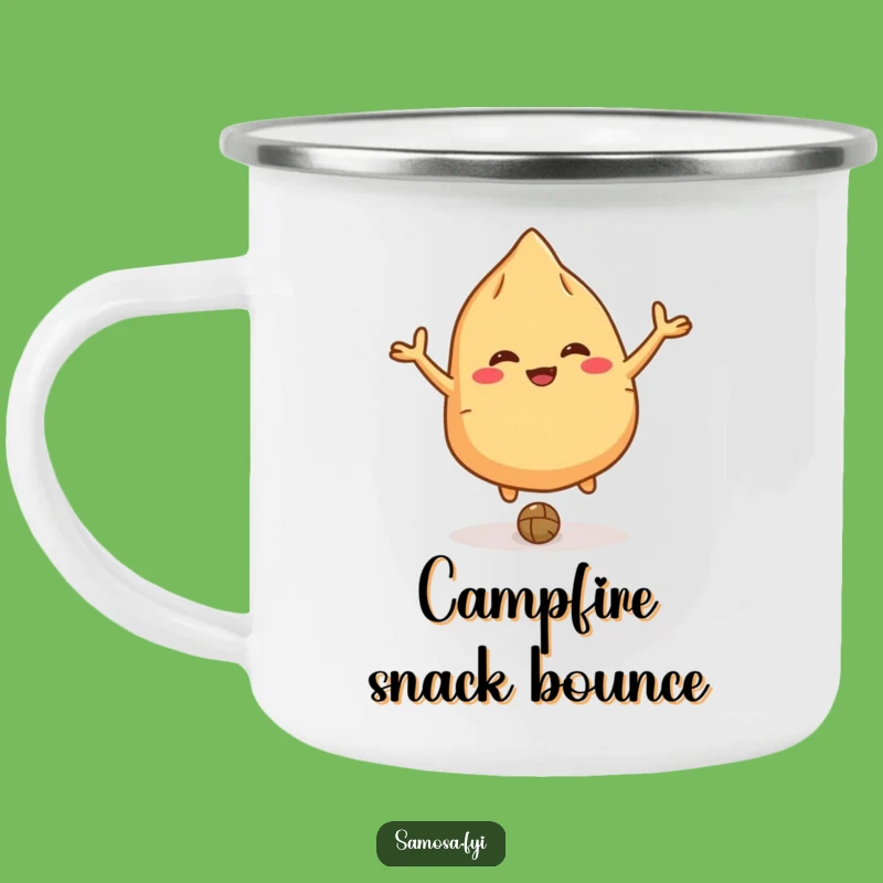 Funny Giggling Samosa Camping Mug - Bouncing Lentil for Outdoor Fun & Funny Gift
