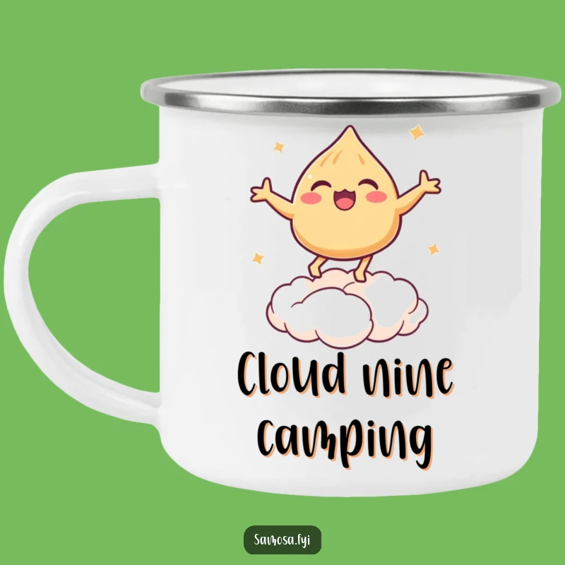 Funny Bouncing Samosa Camping Mug - Whimsical Outdoor Drinkware