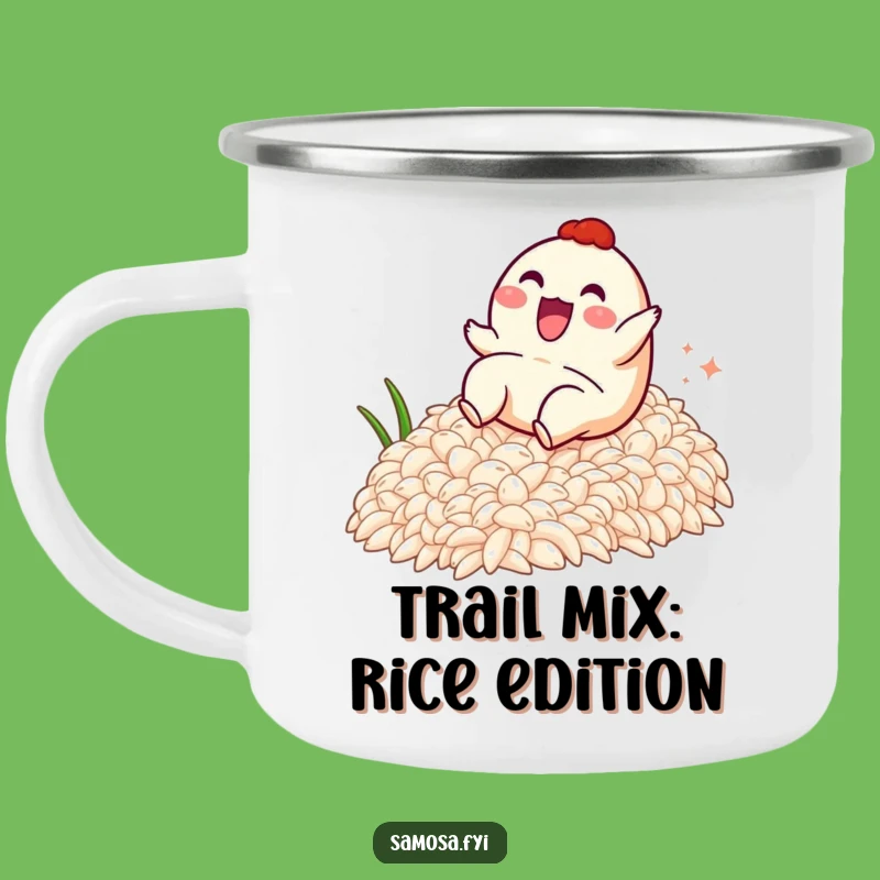 Durable Funny Samosa Rice Slide Camping Mug - Adventure-Ready Humor