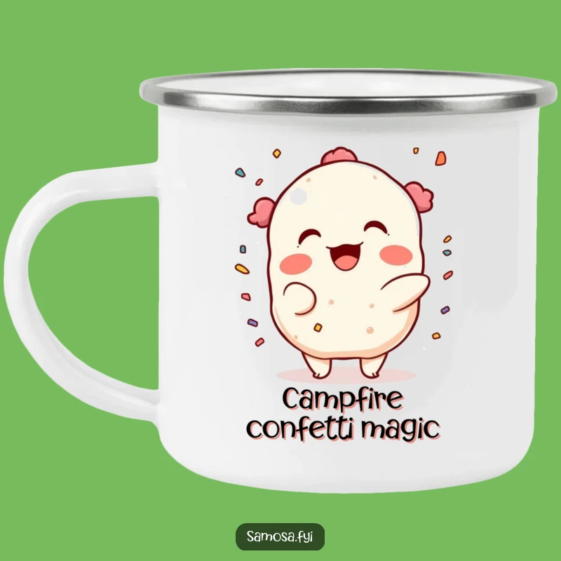 Funny Samosa Confetti Camping Mug: Festive Fuel, Great Gift for Campers