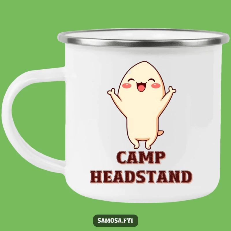 Funny Samosa Headstand Camping Mug: Adventure Fuelled by Playful Humor