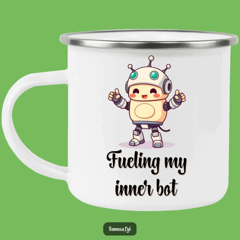 Funny Samosa Robot Dance Camping Mug: A Hilarious Snack Gift for Dancing Food Lovers