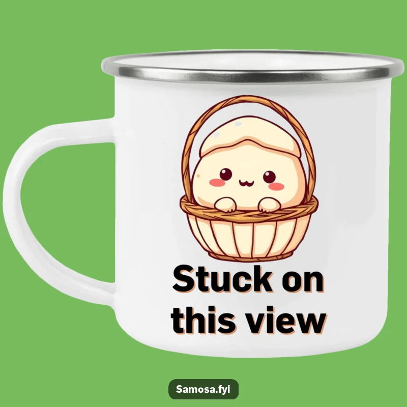 Funny Samosa Stuck Camping Mug: Snack Survival, Great Gift for Campers