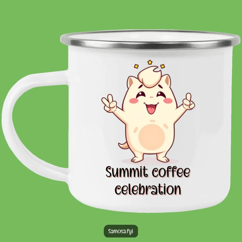 Funny Triumphant Samosa Camping Mug: Celebrate Outdoors with Victorious Sips