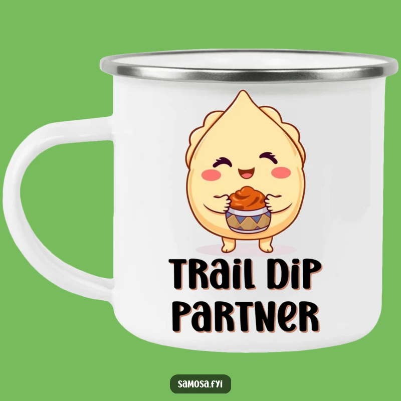 Funny Winking Samosa Camping Mug - Outdoor Indian Snack Fun, Perfect Funny Gift for Hikers!