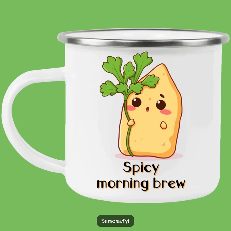 Funny Samosa Surprise Camping Mug - Adventure Fuel with a Spicy Snack Twist