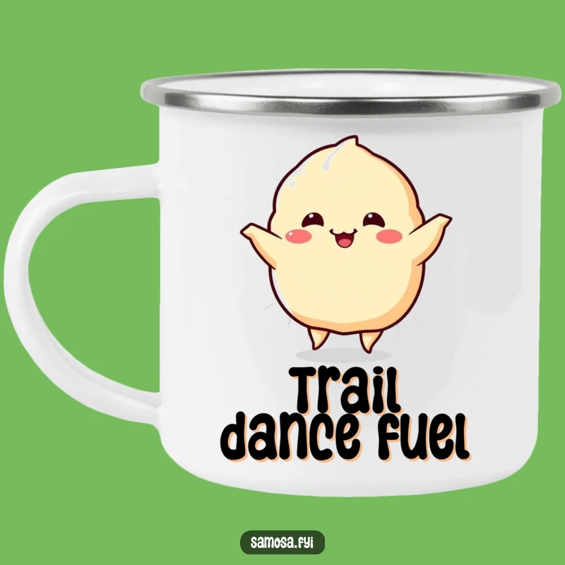 Funny Samosa Happy Dance Camping Mug: Adventure with Crispy Cheer!