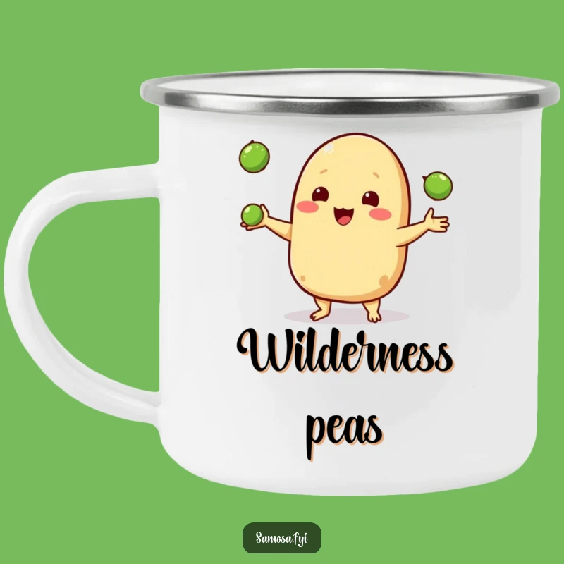 Funny Samosa Juggling Camping Mug - Pea Toss Outdoor Drinkware Funny Gift