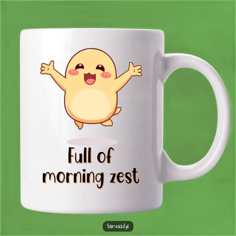 Funny Happy Samosa Hop Mug: Excitement Captured, Perfect Cheerful Gift for Foodies