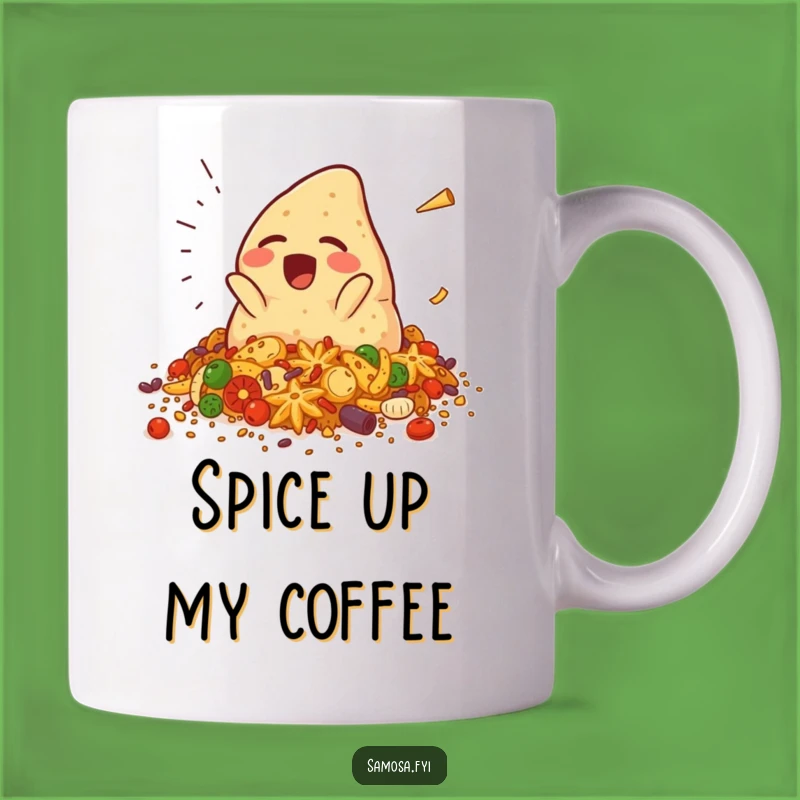 Funny Falling Samosa Mug: A Spicy Spill of Laughter for Snack Lovers