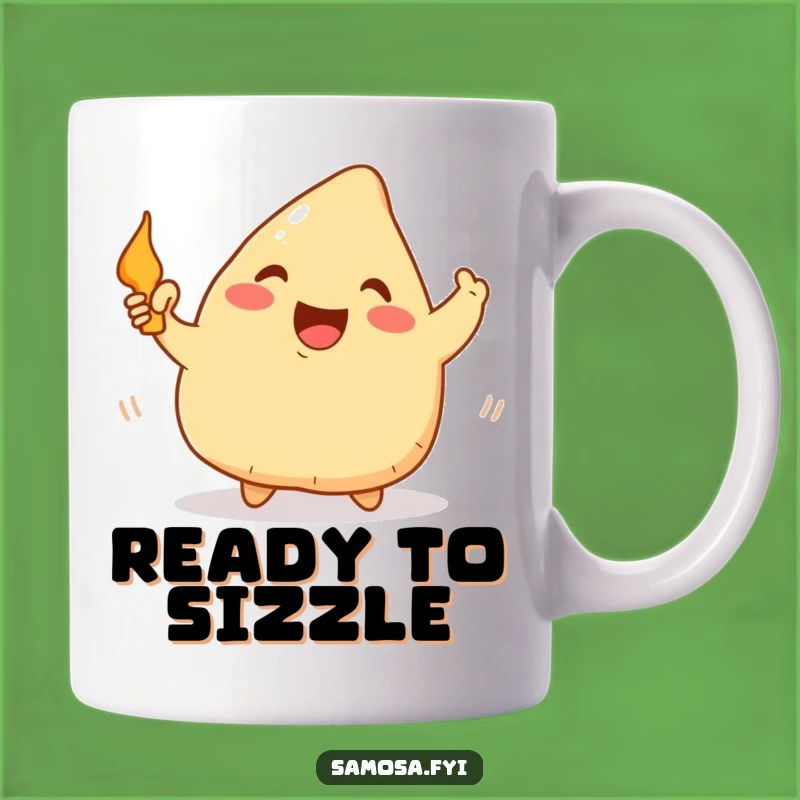 Funny Happy Samosa Frying Pan Mug: Hilarious Kitchen Enthusiast Gift