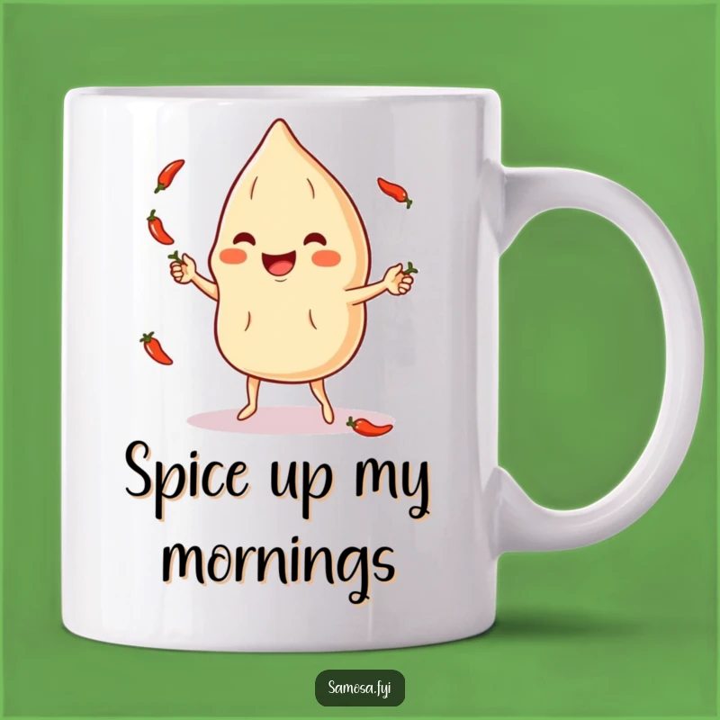 Funny Samosa Chili Pepper Juggling Mug - A Hilarious Snack Lover Gift