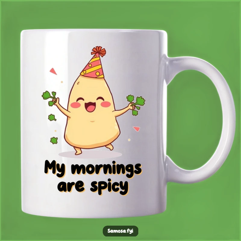 Funny Samosa Party Mishap Mug: A Hilarious Gift for Snack Lovers!