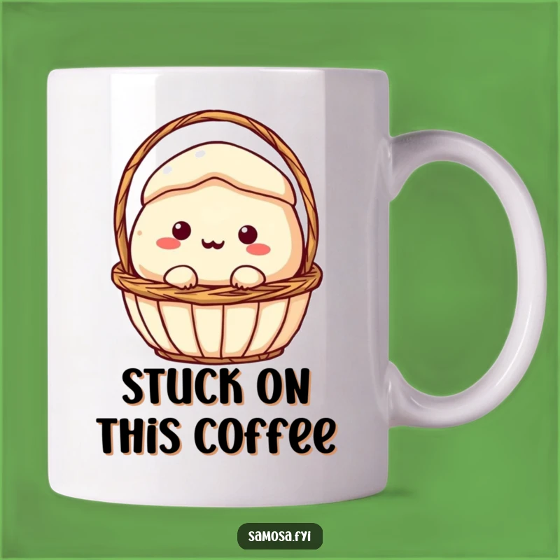 Funny Samosa Stuck Mug: Hilarious Predicament, Perfect Funny Gift for Snack Lovers