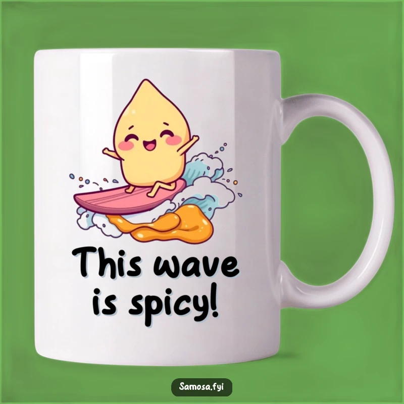 Funny Samosa Surfer Mug: Hilarious Foodie Gift for a Giggling Wave Rider!