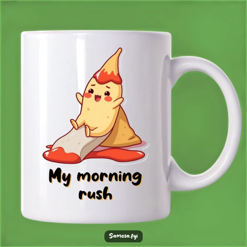 Funny Samosa Ketchup Slide Mug - Hilarious Foodie Fun Gift!