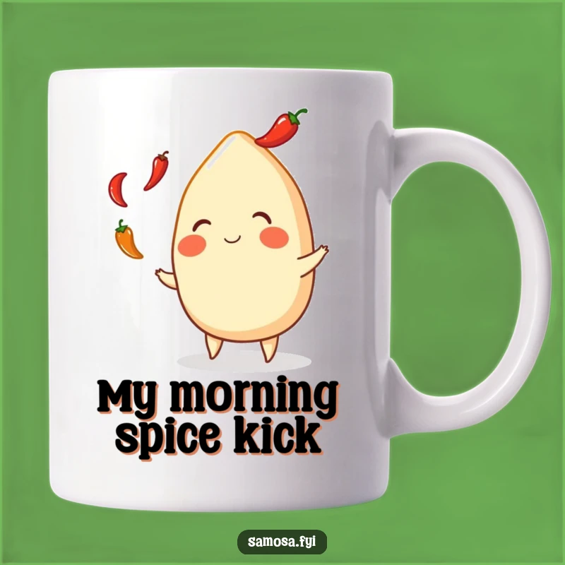 Funny Samosa Juggling Peppers Mug - Hilarious Indian Snack Gift for Foodies