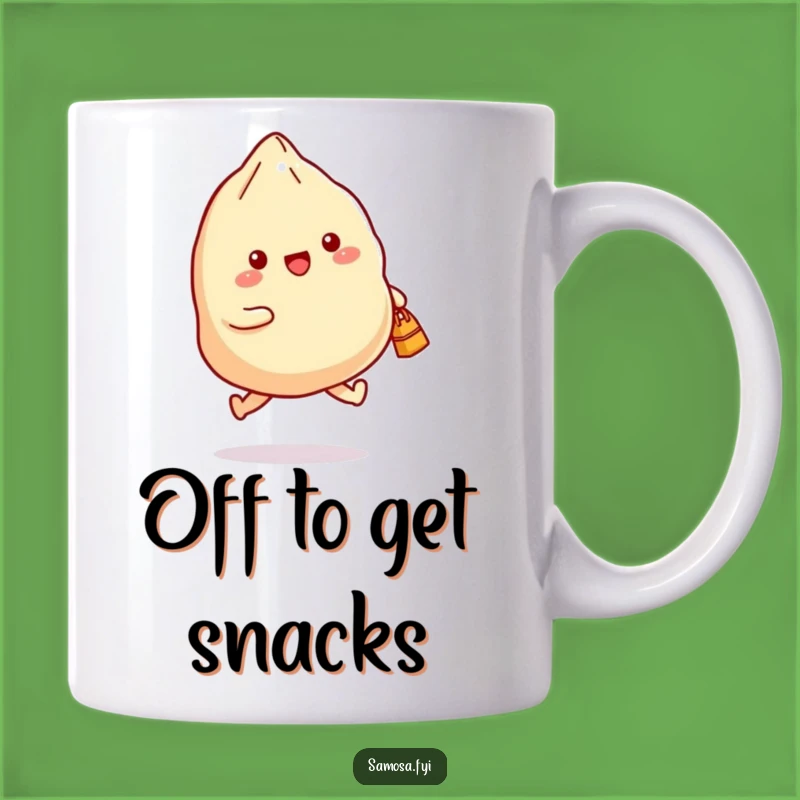 Funny Samosa Mug: Joyful Skipping Design, Perfect Humorous Gift for Foodies