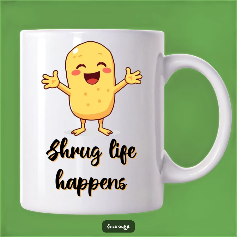 Funny Chickpea Fritter Shrug Mug: Hilarious 'Who Knows' Gift for Food Lovers