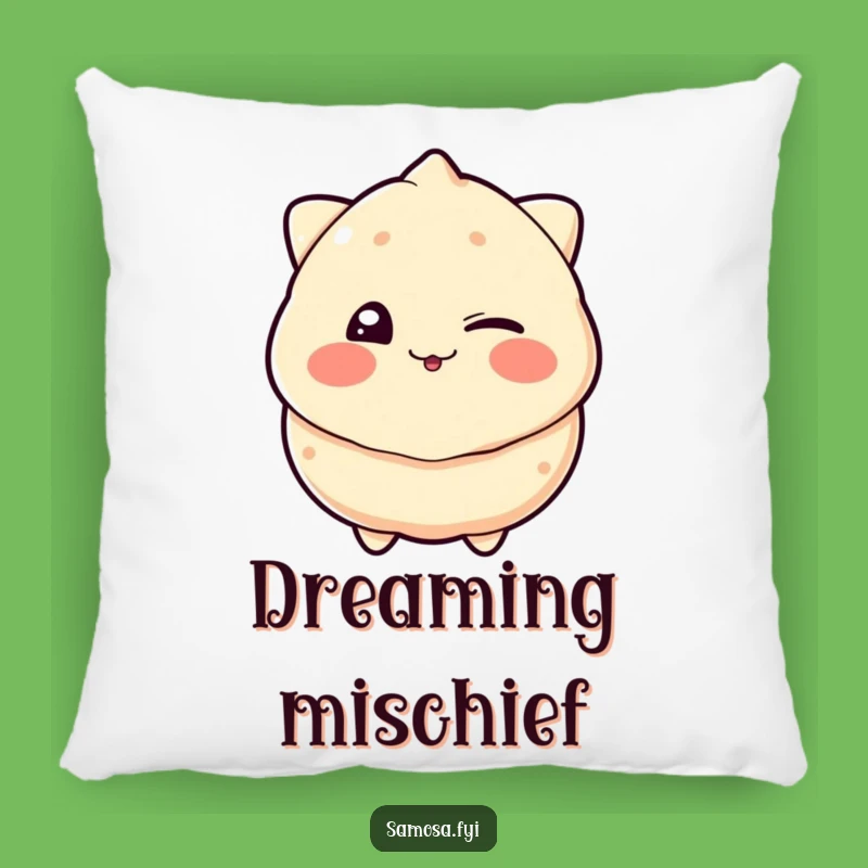 Funny Samosa Pillow: Cozy Comical Wink Design, Perfect Humorous Gift
