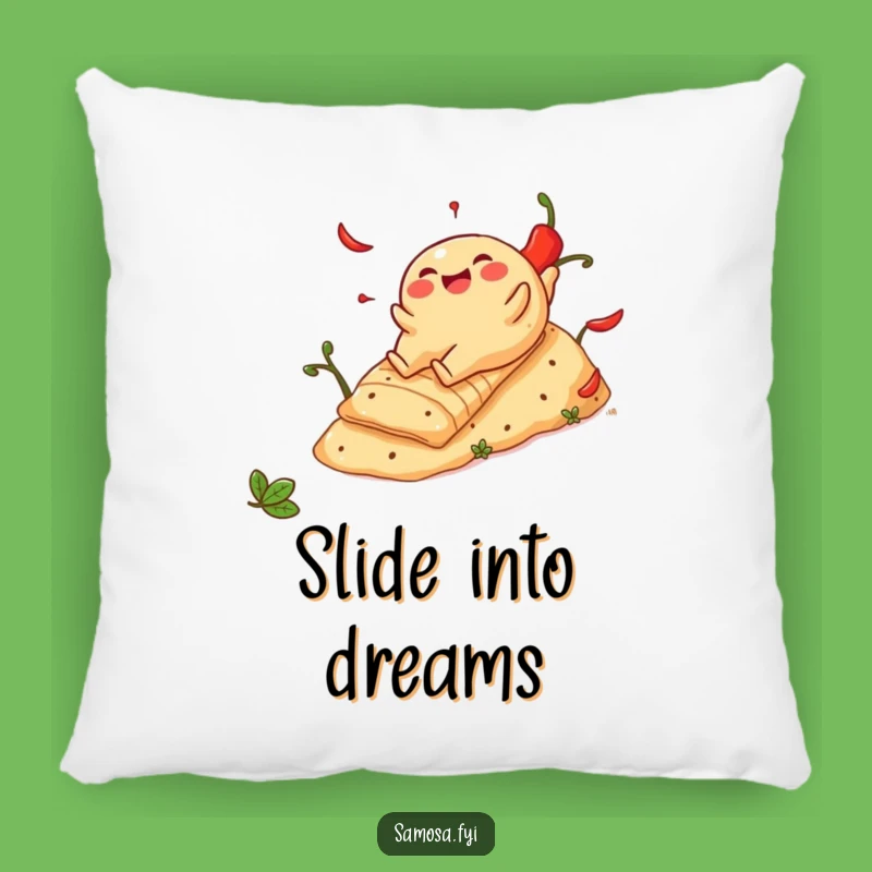 Funny Cheerful Samosa Pepper Hill Pillow - Cozy Comical Comfort