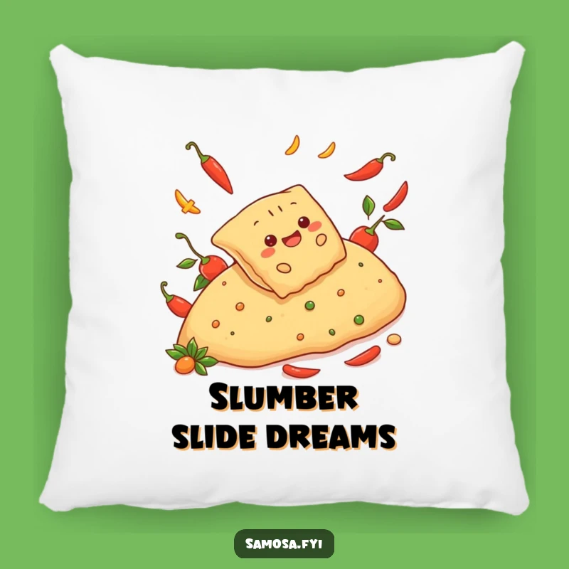 Funny Cheerful Samosa Pepper Slide Pillow: Cozy Comfort with Spice, Cute Gift