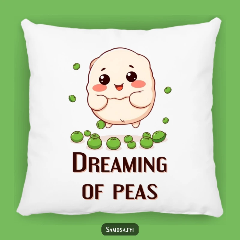Funny Dumpling & Peas Pillow - Cozy Cute Accent, Humorous Foodie Gift