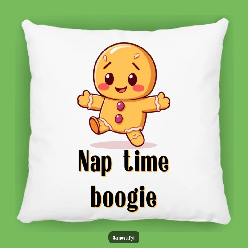 Funny Gingerbread Cookie Dance Pillow - Cozy Festive Accent, Humorous Gift