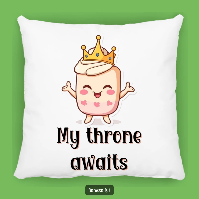 Funny Pastry Pillow - Crowned Goofy Treat Cushion Funny Gift Decor