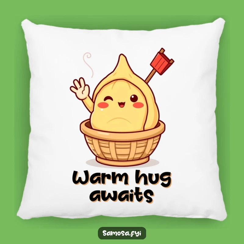 Funny Samosa Hello Pillow - Comfy Cheerful Character Cushion