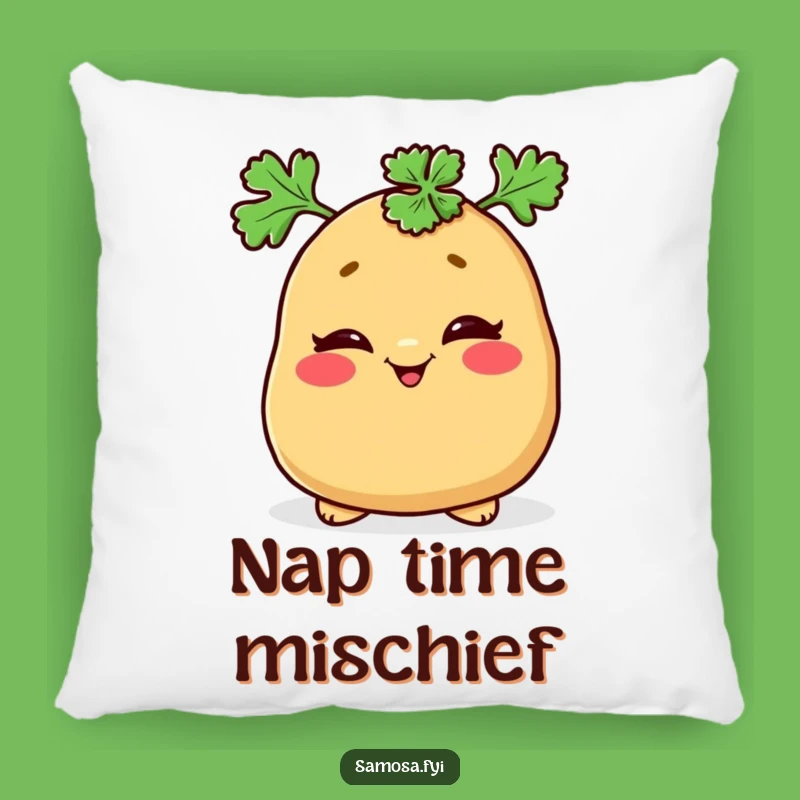 Funny Samosa Parsley Hat Pillow - Soft Comfort and Mischief, Perfect Funny Gift