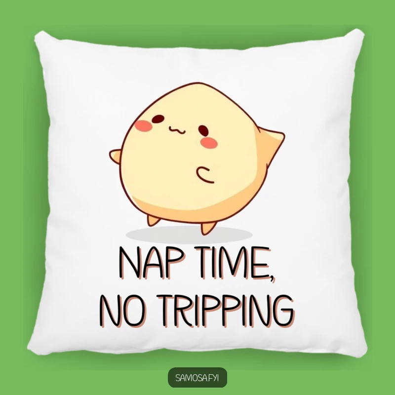 Funny Tripping Samosa Pillow: Hugs of Humor! A Soft Funny Gift for Couch Cuddles.