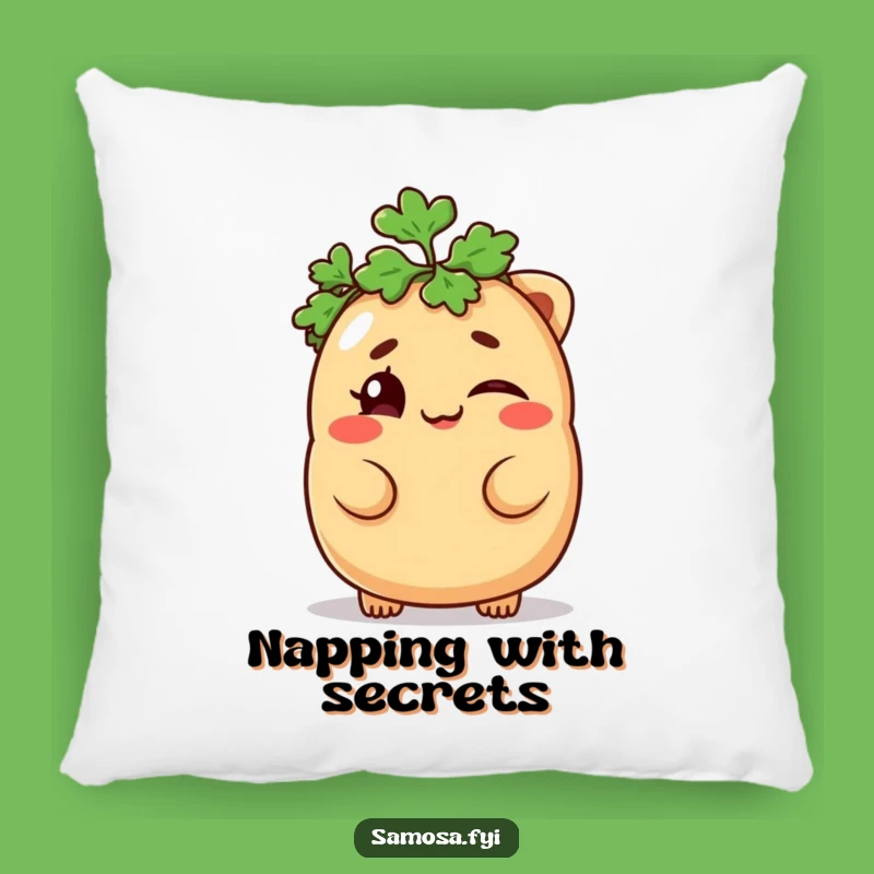 Funny Samosa Pillow - Cozy Mischievous Wink Comfort Gift