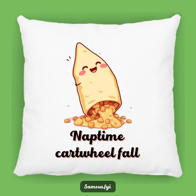 Funny Giggling Samosa Cartwheel Pillow - Cozy & Comical Comfort
