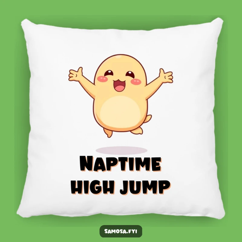 Funny Happy Samosa Hop Pillow: Cozy Up with Cheerful Samosa Comfort, Cute Gift