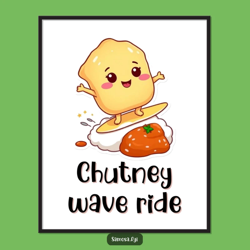 Funny Pastry Chutney Surf Digital Art: Hilarious Golden Pastry Wave Print