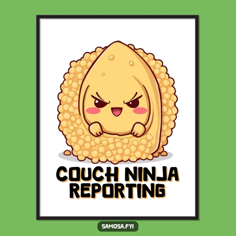 Funny Samosa Hide Digital Art - Printable Mischievous Character Decor