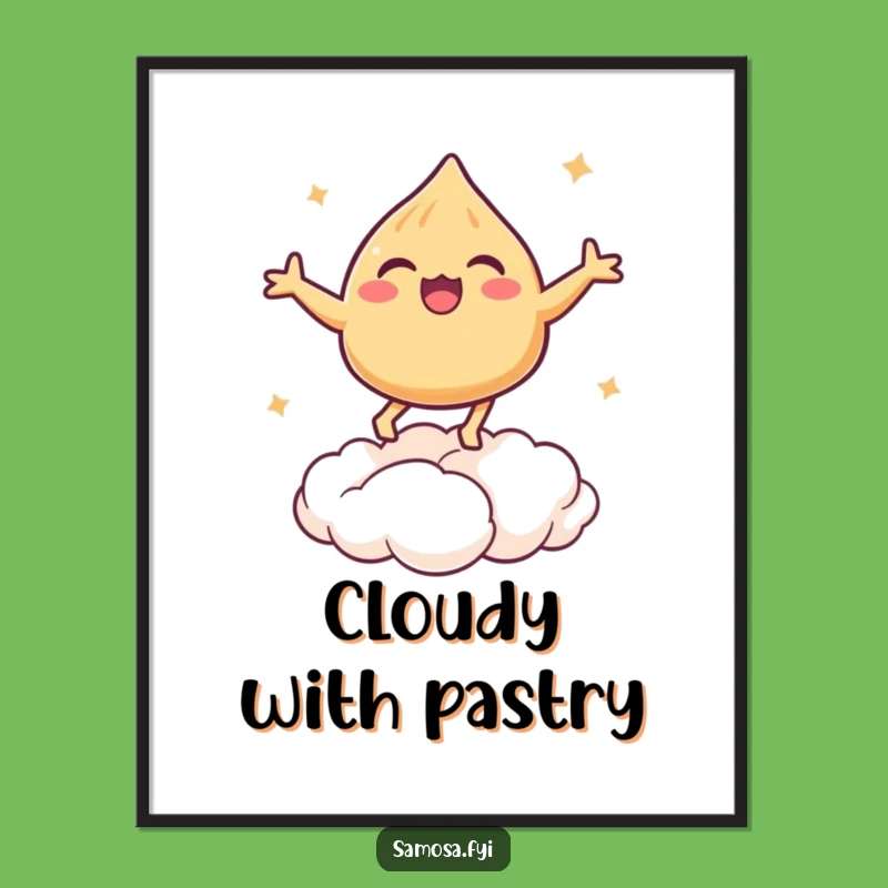 Funny Bouncing Samosa Digital Art - Instant Whimsical Decor for Walls